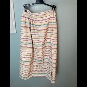Retro 70s striped terrycloth wrap for swimming